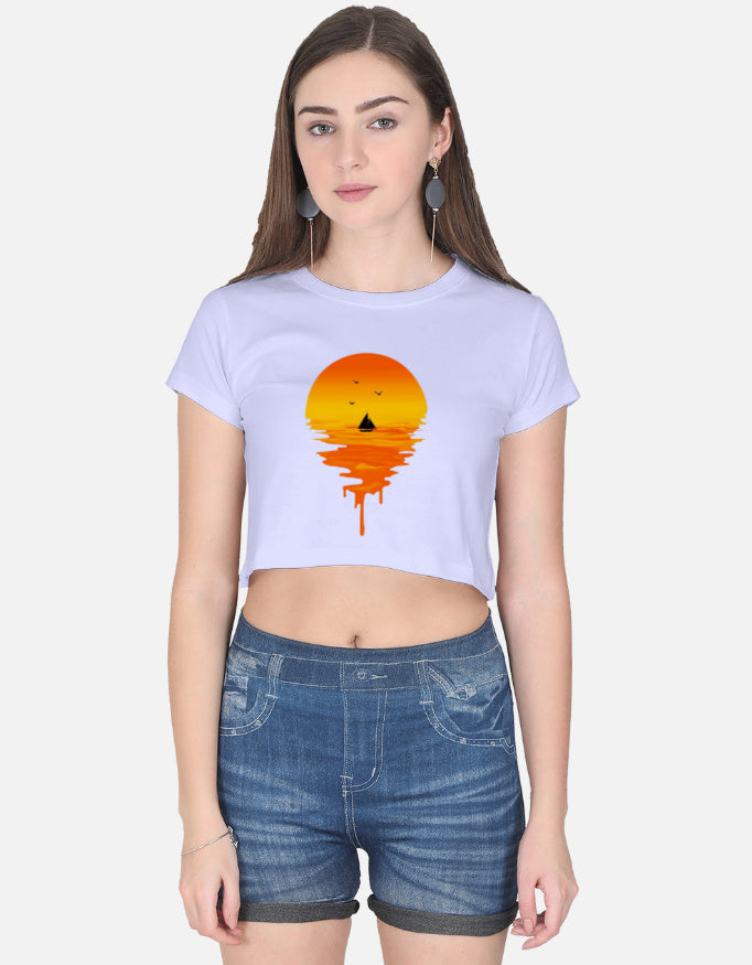 Women's cotton crop top, front view – Vilavate Trend